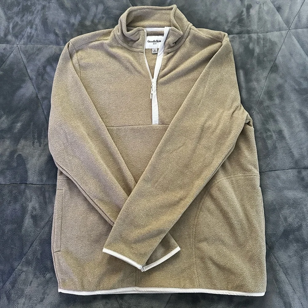 Goodfellow & Co Men's Beige Zip-Up Sweater - Picture 2 of 5